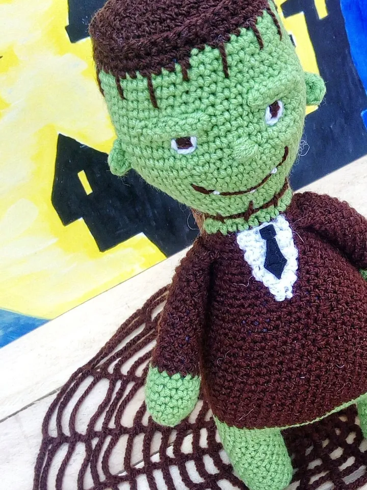 Knitted Frankenstein Halloween gift Halloween Frankenstein stuffed toy Frankenstein toy gift knitted HALLOWEEN gift Knitted handmade toy