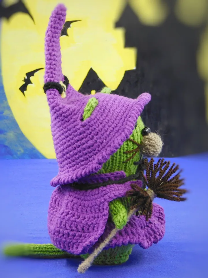 HALLOWEEN handmade witch Knitted cat witch amigurumi witch handmade halloween witch doll gift handmade witch doll cat witch doll handmadecat