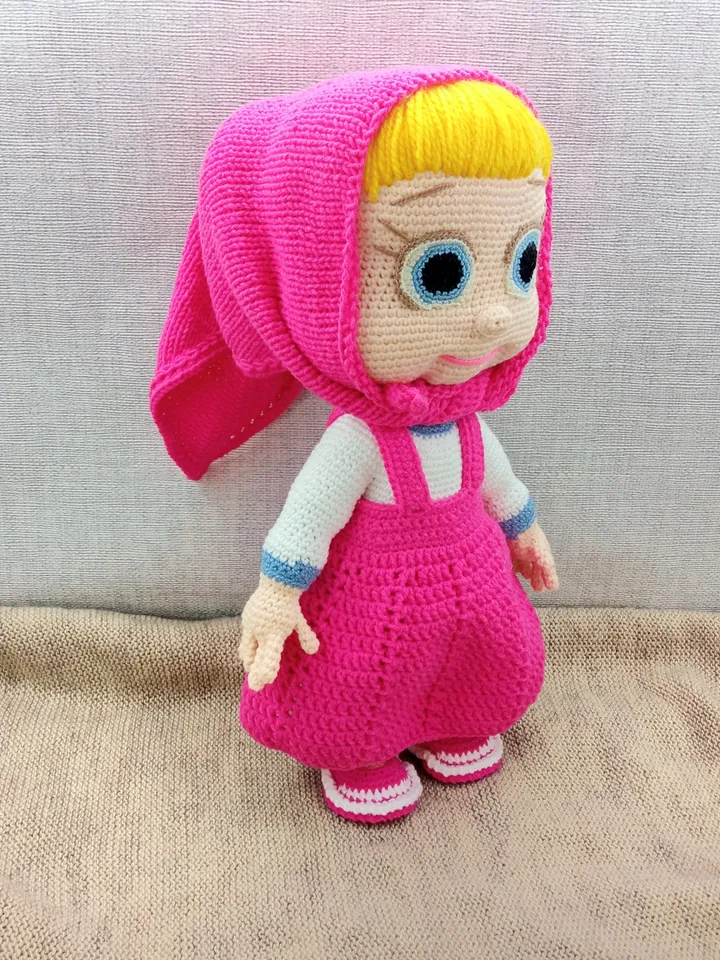 Crochet Masha doll,original gift idea,crochet doll,Masha and the bear crochet character,rag doll toy,doll for first birthday present,crochet