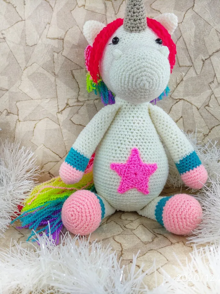 crochet plush unicorn,stuffed unicorn toy,amigurumi unicorn,knitted amigurumi unicorn toy,handmade unicorn toy,unicorn gift