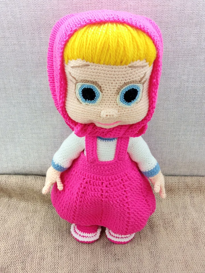 Crochet Masha doll,original gift idea,crochet doll,Masha and the bear crochet character,rag doll toy,doll for first birthday present,crochet