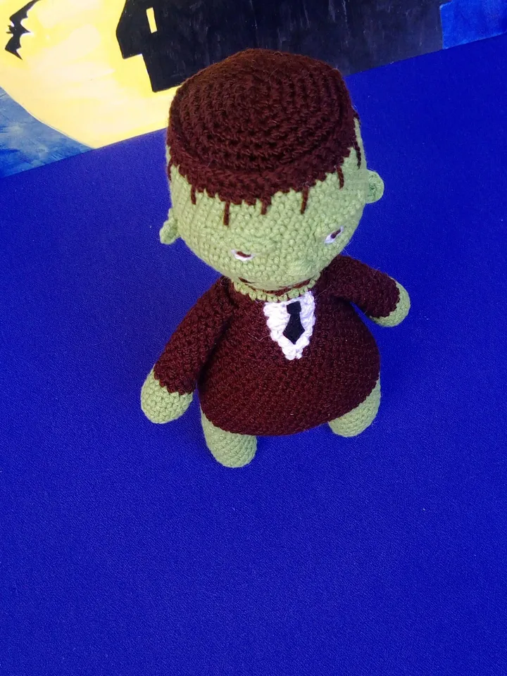 Knitted Frankenstein Halloween gift Halloween Frankenstein stuffed toy Frankenstein toy gift knitted HALLOWEEN gift Knitted handmade toy