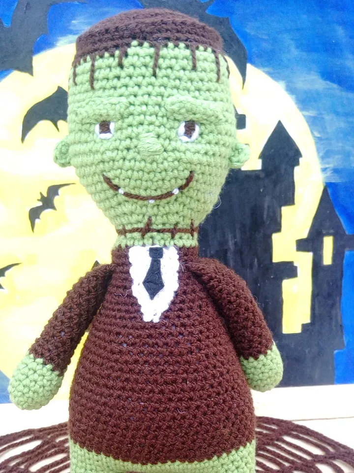 Knitted Frankenstein Halloween gift Halloween Frankenstein stuffed toy Frankenstein toy gift knitted HALLOWEEN gift Knitted handmade toy
