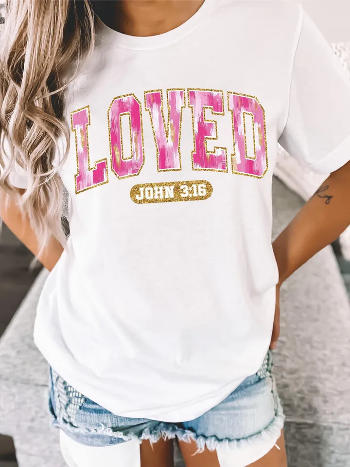 Christian Valentines Png, Loved John 3:16 Png, Bible Verse Png, XOXO Png, Brushstroke Valentine Png, Checkered Varsity Png, Digital File