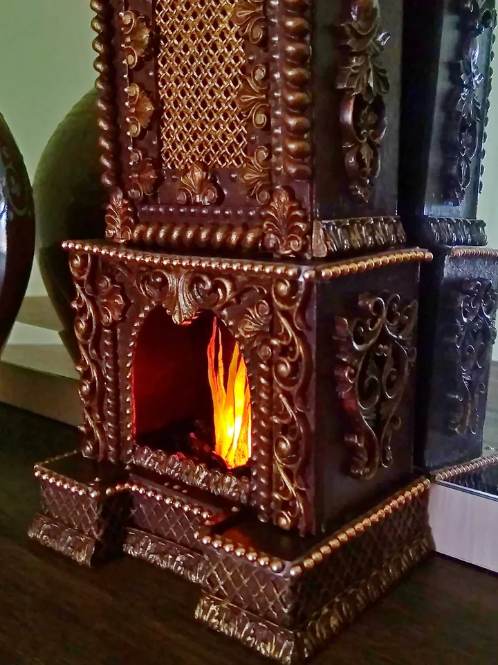 Fireplace for dollhouse handmade.