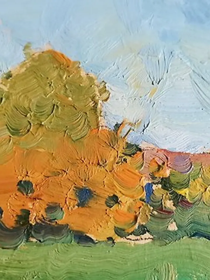 Fall Tree Painting Original Art Oil Painting 手工油畫 微型油画 微型绘画 油畫 掛畫