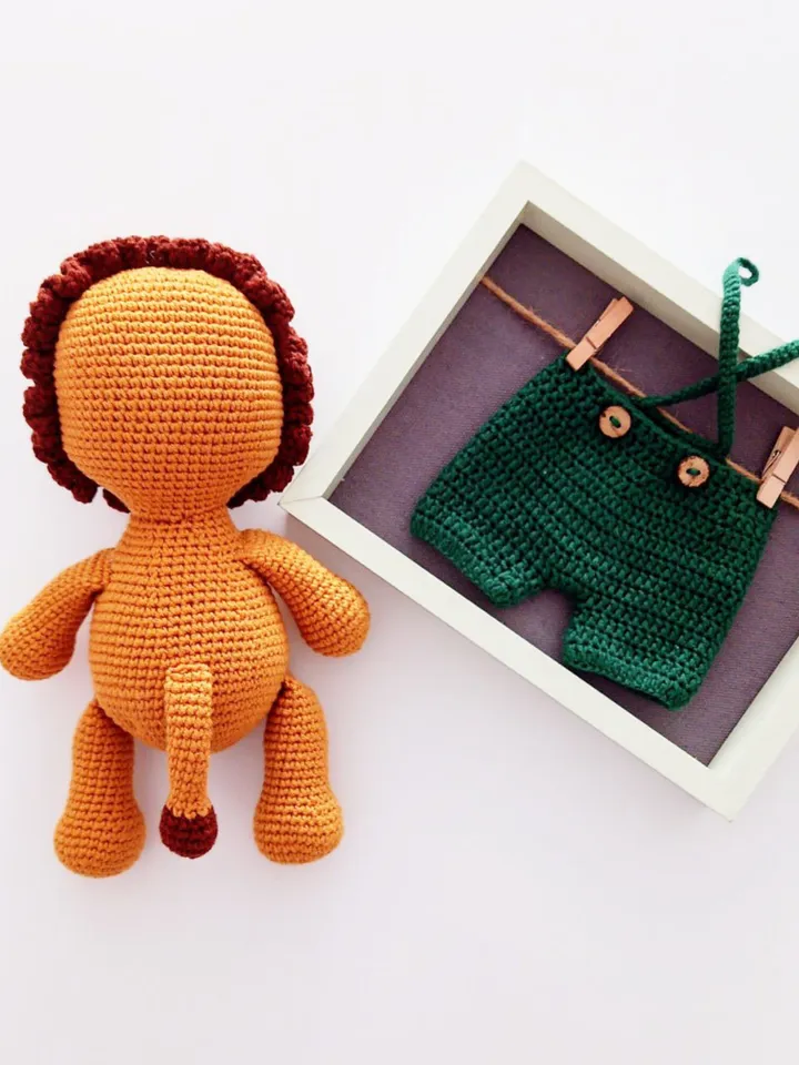 Handmade Crochet Lion Toy, Crochet Plush Lion Doll, Perfect Crochet Lion Gift, Personalized Amigurumi Animal Toy, Cute Lion Crochet For Kids