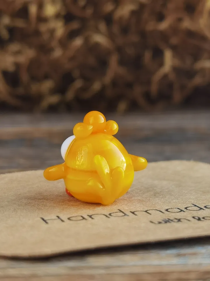 Glass figurines Hen figurine Miniature hen Glass hen Cockerel Tiny hen Terrarium figurines Tiny bird Glass bird ornaments art