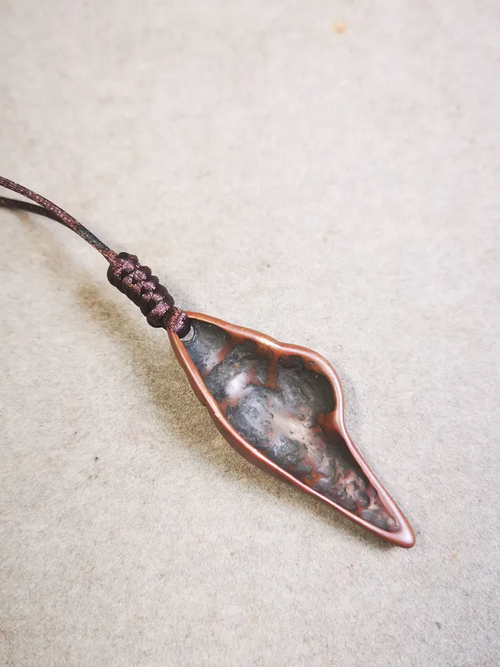 Gandhanra Acient Shankha(Divine Conch) Badge,Tibetan Buddhist Protective Amulet Pendant,Made of Lima Brass