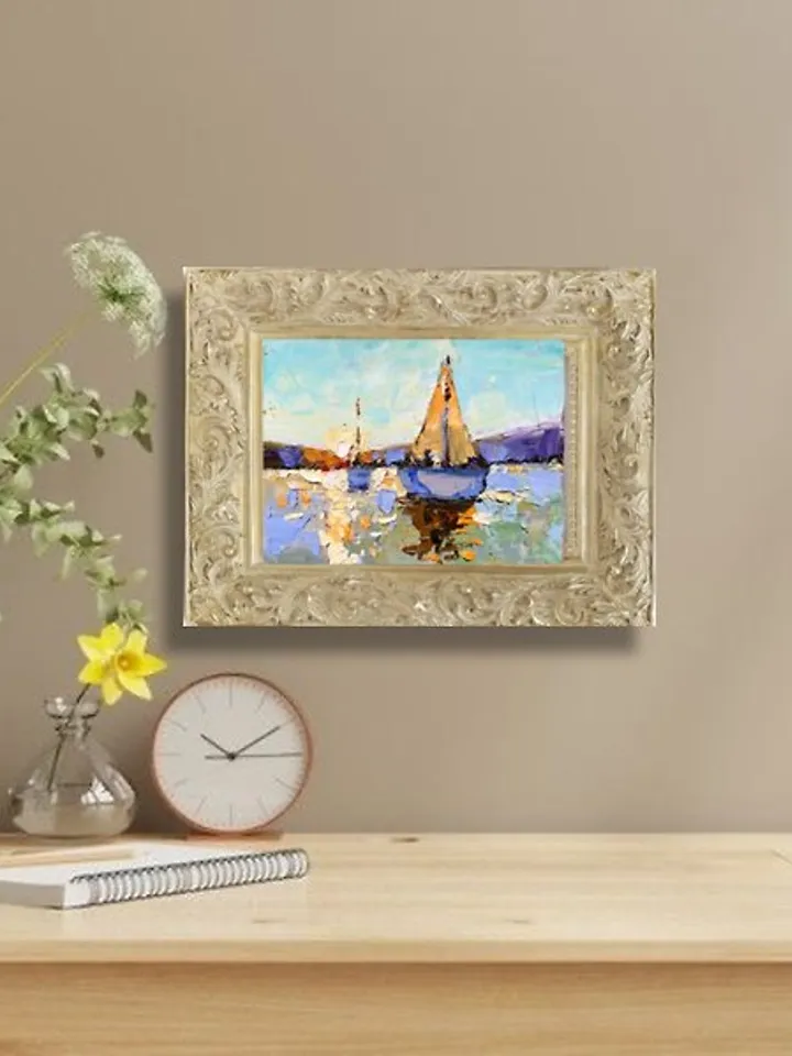 Boat Painting Seascapes Oil Painting Small Art Landscape