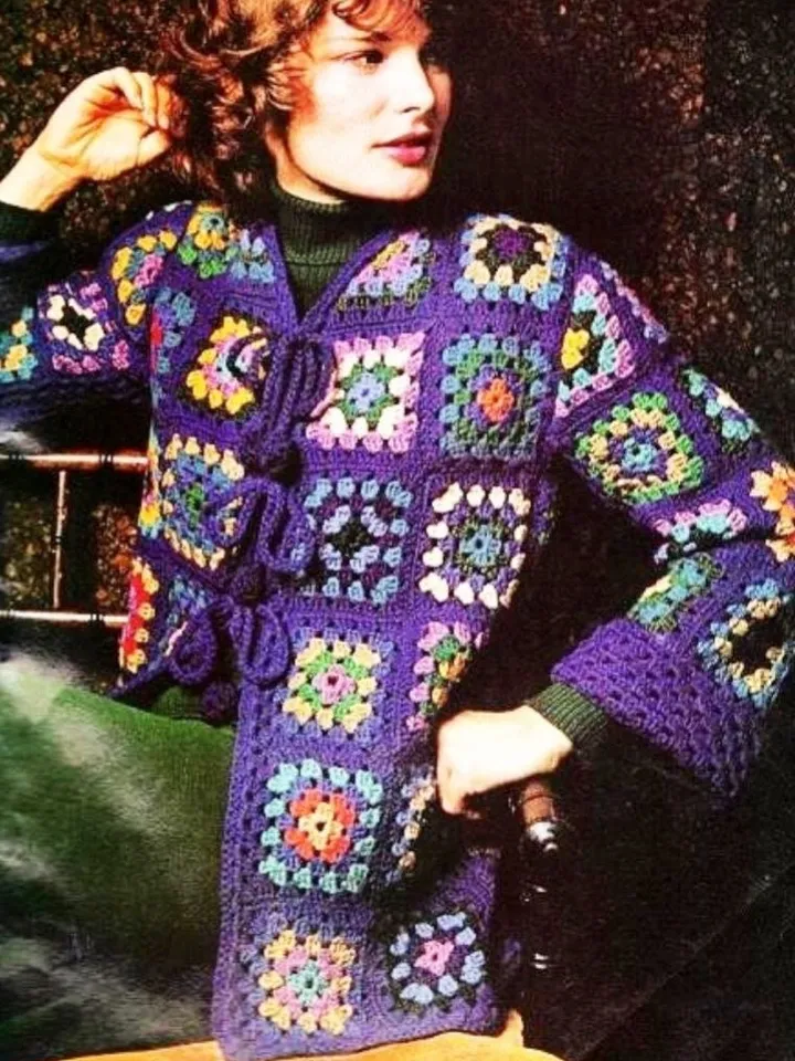 Granny cardigan crochet pattern , jacket granny squares crochet pattern pdf  instant download