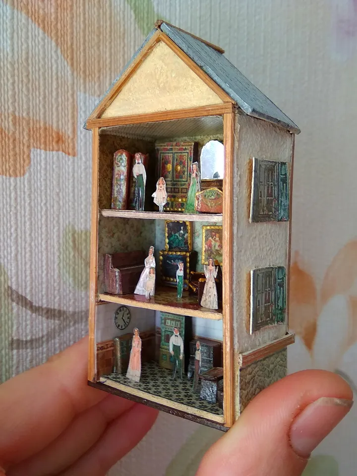 Miniature roombox for a doll house.1:12 scale.
