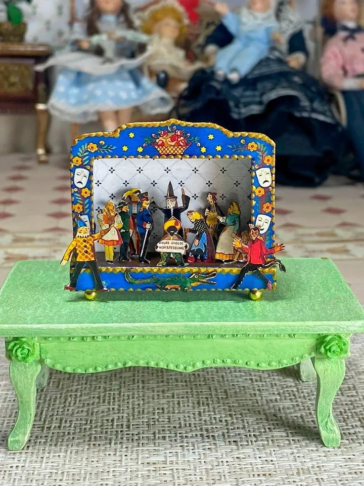 Puppet theater. 1:12. Theater for a dollhouse. Handmade.