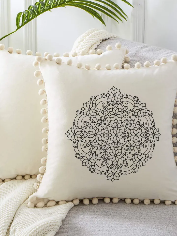 Floral mandala blackwork pattern PDF download Mandala ornament Backstitch chart, Simple mandala for hand embroidery PDF, Mandala art #W46