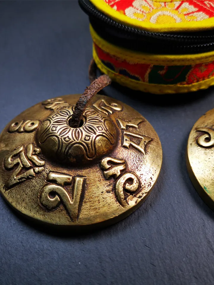 Gandhanra 7.4cm Tibetan Cymbals,OM Mantra Tingsha Bell,Buddhism Ritual Implement,Handmade in Nepal