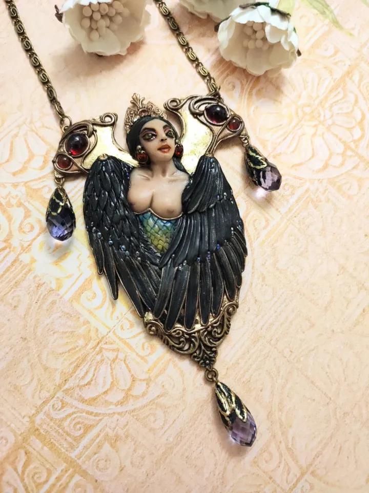Bird Sirin Slavic Amulet, Female Protective Talisman
