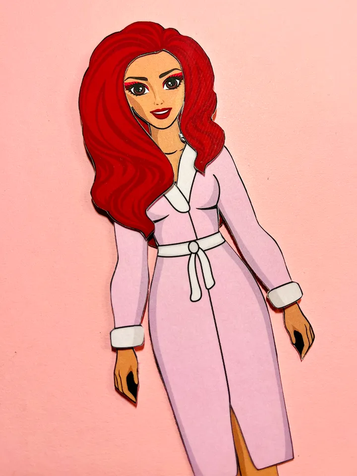 Paper doll with clothes set