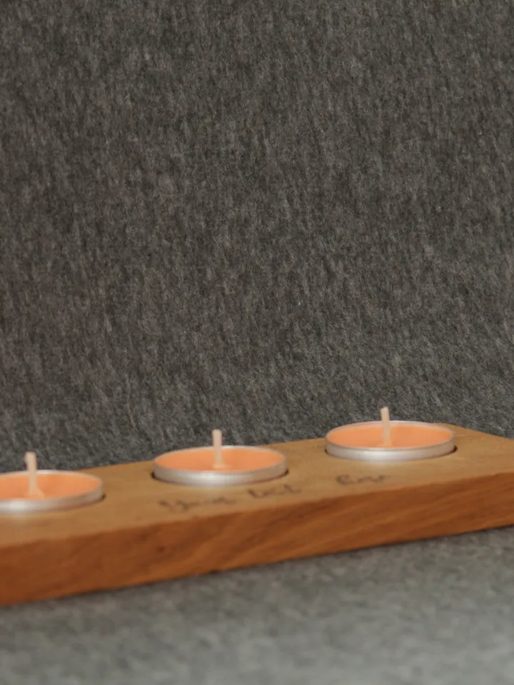 Tea Light Candle Holder Handmade Decor For Living Room Personalized Unique Gigt For Her Wedding Decor Solid Oak Сandlestick