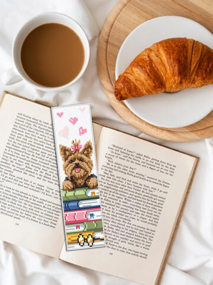 Dog bookmark cross stitch pattern PDF download Cute pet cross stitch chart, Simple bookmark pattern digital PDF, Dog lover bookmark #B464