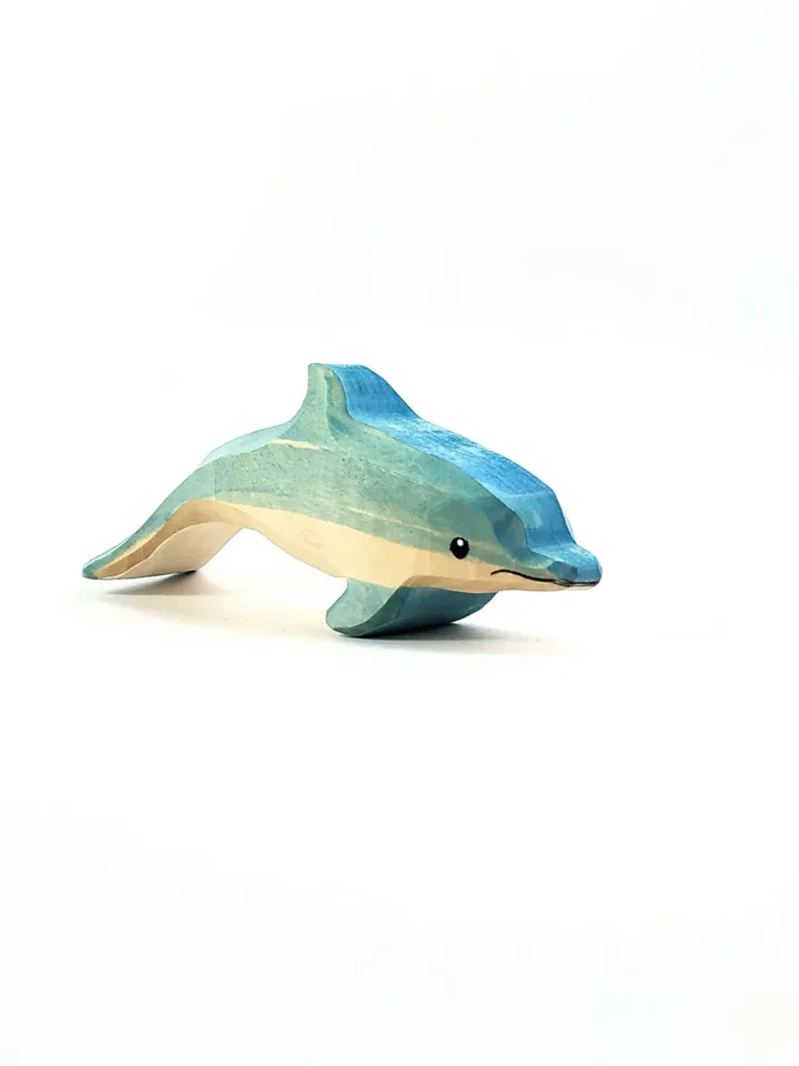 Wooden toy, dolphin. Woodcarving, painting.Handmade.
