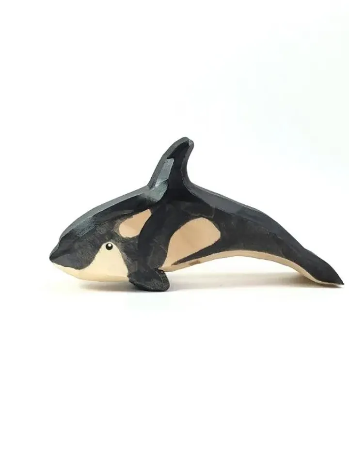 Wooden toy, killer whale.