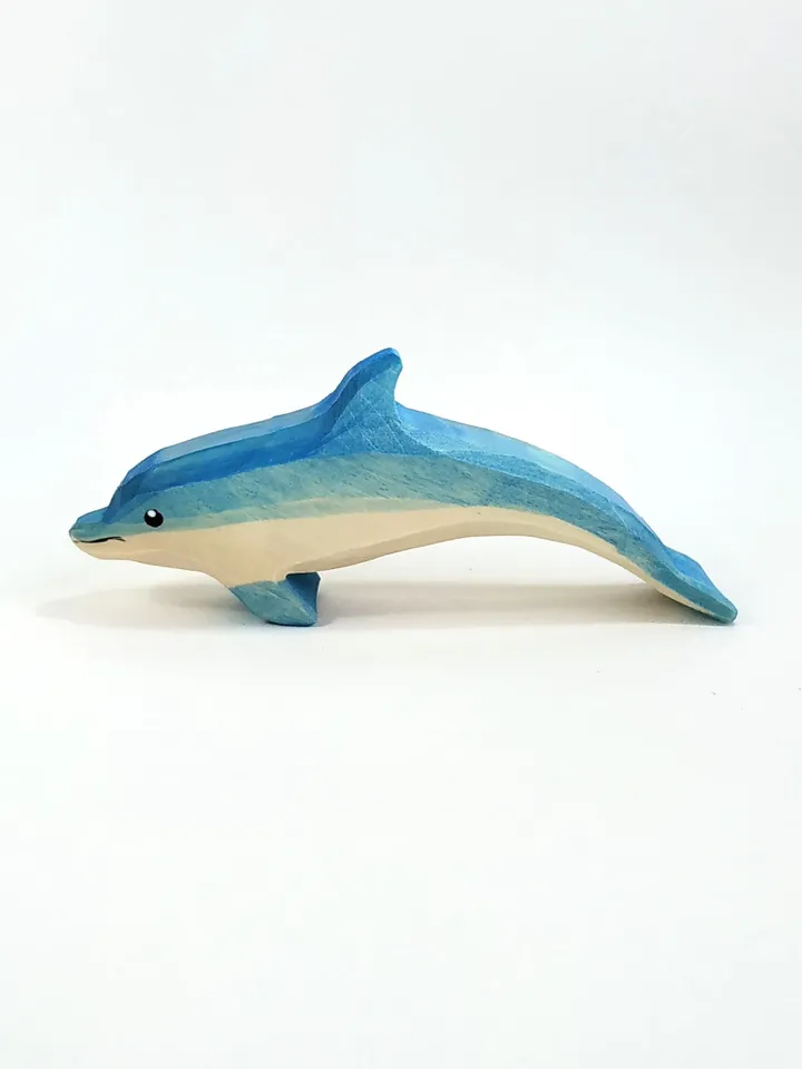 Wooden toy, dolphin. Woodcarving, painting.Handmade.