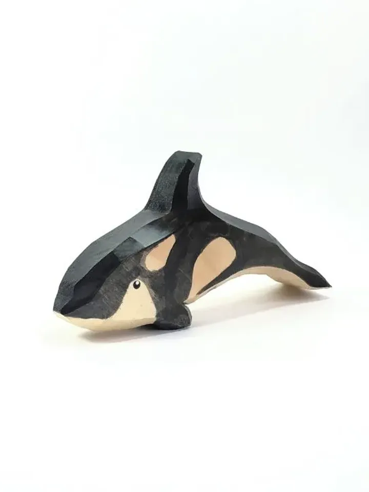 Wooden toy, killer whale.