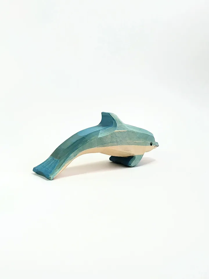 Wooden toy, dolphin. Woodcarving, painting.Handmade.
