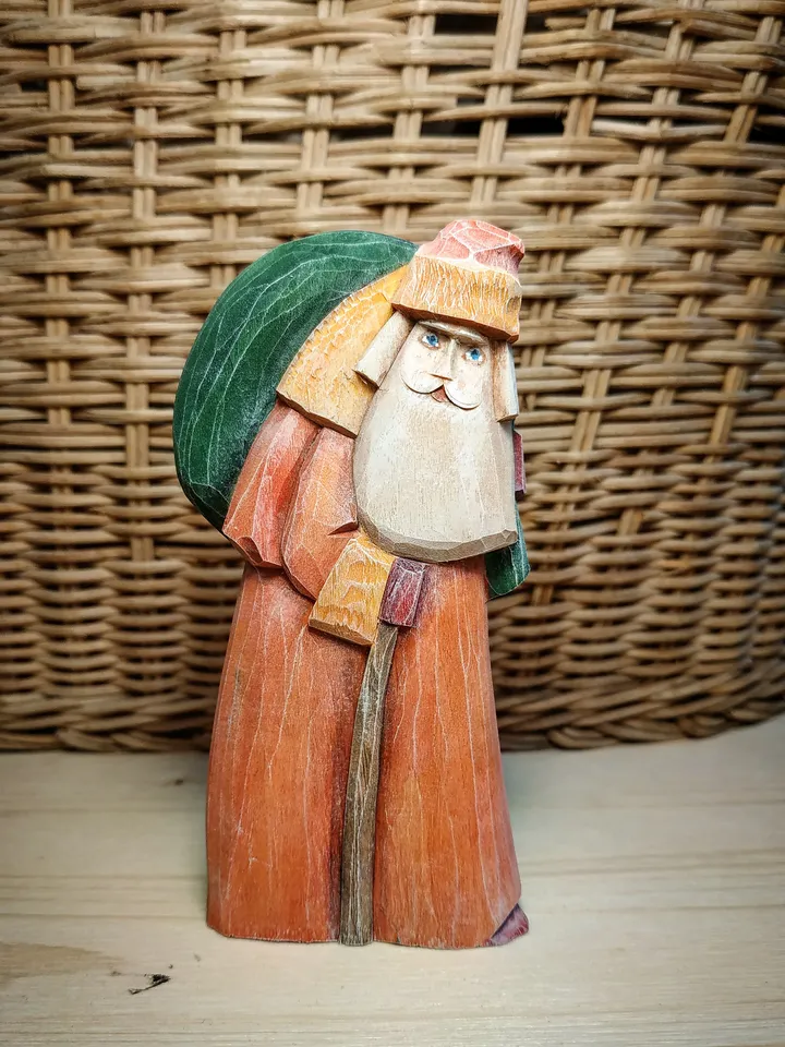 Wooden figurine of Santa Claus.