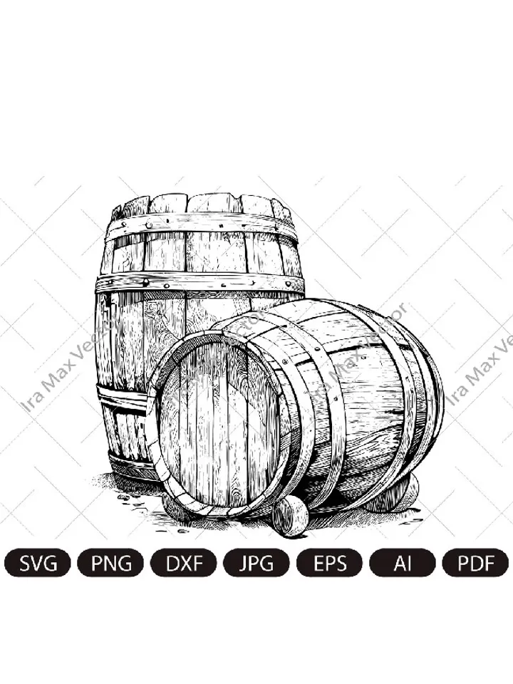 Wooden Barrel svg, Barrels Svg, Wine BarrelsSvg, Barrel Dxf, Barrel Png, Barrel Clipart, Barrel Files