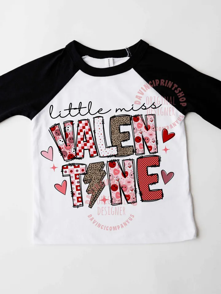 Little Miss valentine png, Retro Leopard Valentine sublimation designs downloads, Pink Loved Baby girl shirt Daughter clipart files download