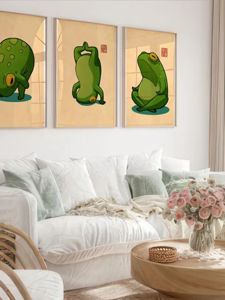 Japanese Matsumoto Hoji Frog Set of 9, Vintage Frog Woodblock Poster, Ukiyo-e Frog Print, Japanese Frog Printable Wall Art, Digital Download