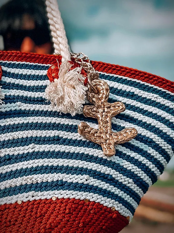 Crochet pattern anchor pendant digital instant download and video tutorial, bags charm, sea creature crochet, keychain ocean crochet