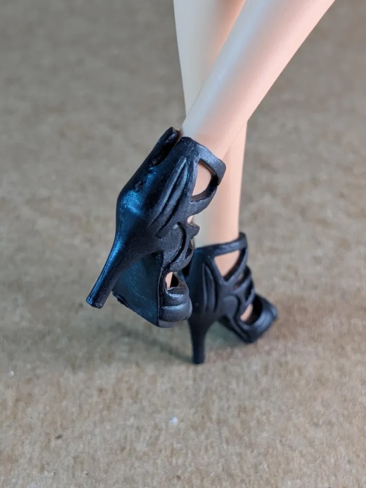 Black high heels sandals for 1/6 scale female dolls