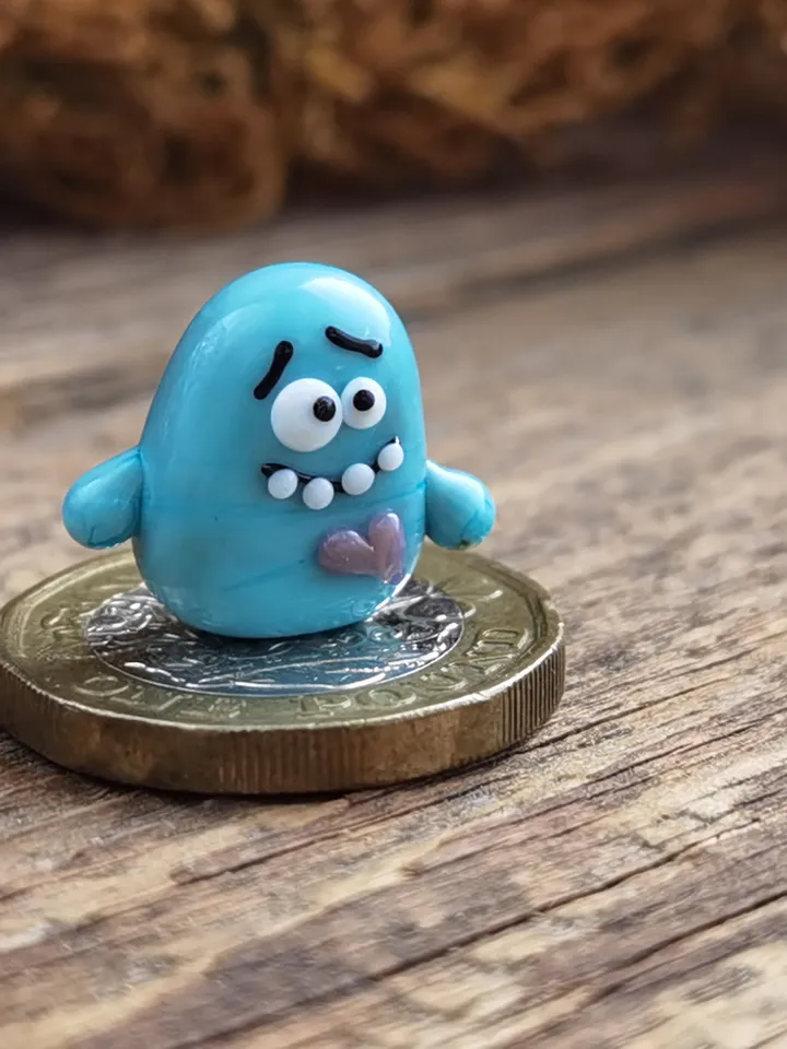 Tiny monster miniature, glass monster figurine, monster sculpture for terrarium decoration or fairy garden decor
