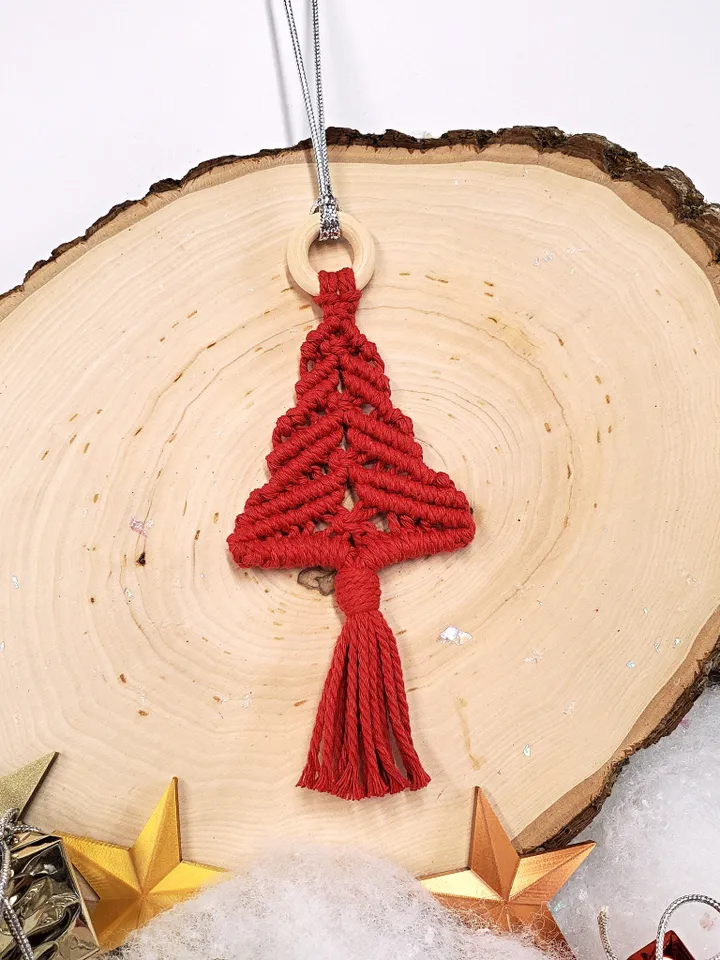 Macrame Tree Ornament Macrame Christmas Tree Macrame Christmas Ornaments Unbreakable Ornaments Holiday Car Charm Boho Tree Ornaments