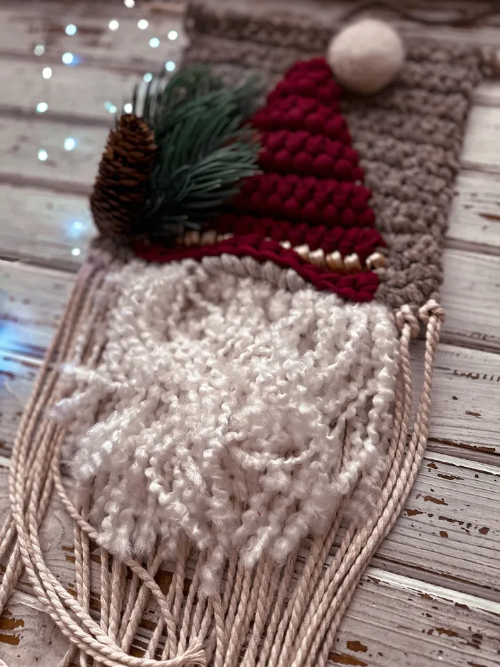 Crochet pattern Gnome wall hanging PDF Digital instant download, Video tutorial, Tapestry, Holiday decor, Christmas ornament, Hygge wall art