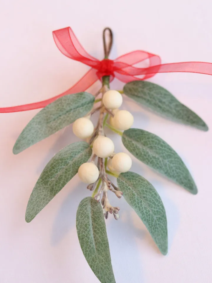 Mistletoe garland Christmas bunting Holiday Rustic Farmhouse Hanging Mistletoe decor