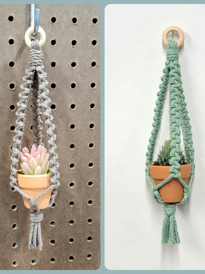 Succulent Macrame Car Charm - Boho Rearview Mirror Plant Hanger Cute Car Accessory Cute Mini Car Decoration Gift