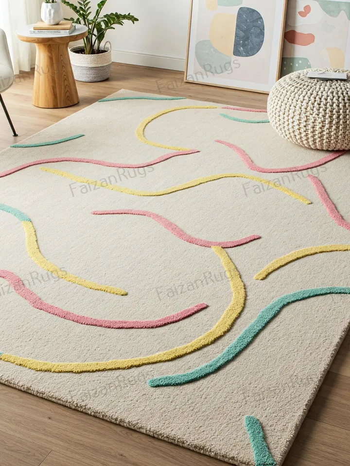 buy Multi color rug, Modern rug, Handmade, Wool rug, custom rug, Large area rug, Home rug, 9x12 area rug, phobie wiggles, 3x5,4x6,5x8,7x10