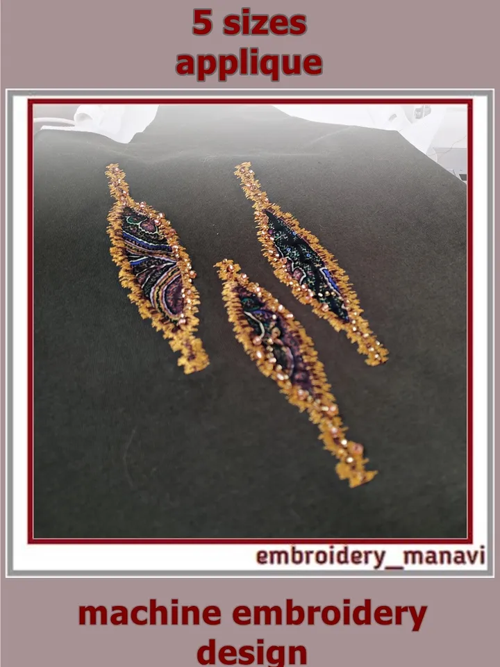 In the hoop Applique in 5 sizes Machine Embroidery Designs by Embroidery Manavi 05