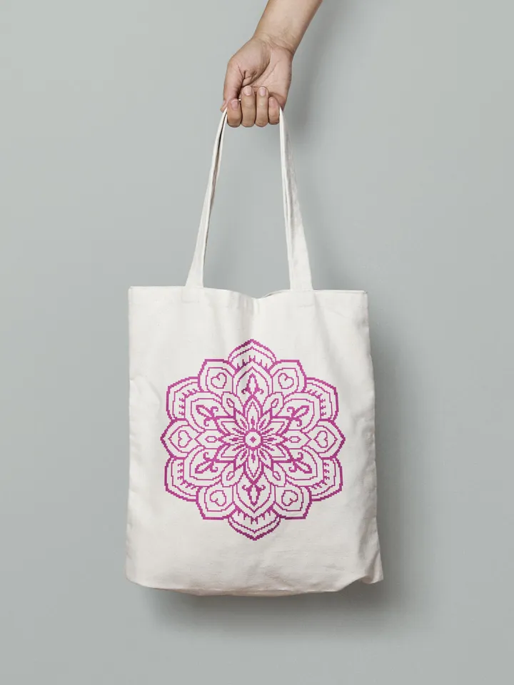 Flower mandala cross stitch pattern download PDF Monochrome xstitch chart Mandala digital Beginner stitch Floral ornament cross stitch #M79