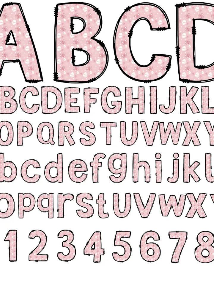 Easter Doodle Alphabet Bundle, Easter PNG Letters, Sublimation Design, Easter Day Png, Bunny Alphabet, Easter Font, Bunny,Digital Download