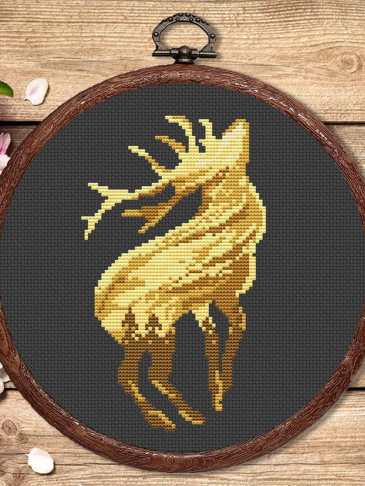 Deer Cross Stitch Pattern, Animal Cross Stitch, Embroidery Deer, Watercolor Deer Silhouette Cross Stitch, Modern Cross Stitch #anm027