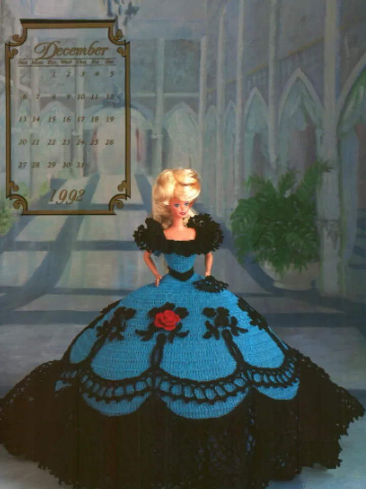 Vintage Barbie Dress Crochet Pattern for Dolls 11-1/2" Digital Download PDF