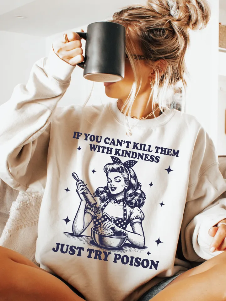 Kill Them With Kindness SVG PNG, Trendy Vintage Retro Housewife Funny Sarcastic Sublimation Design TShirt Mug Tote png SVG Cut File Download