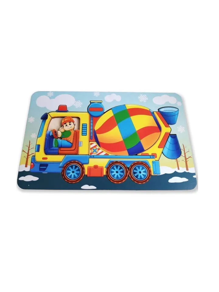 Wooden Puzzle - concrete mixer, Toddler Toys Age 3 4 5 year, Wood Montessori
