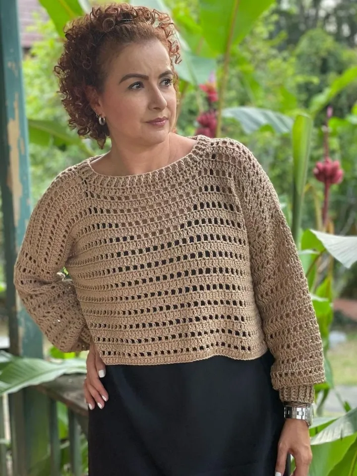 Sweater crochet pattern, easy sweater crochet, mesh sweater, summer sweater crochet pattern