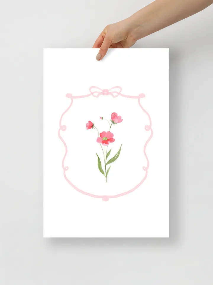 Set of 4 Pink Flowers Watercolor Painting, Vintage Botanical, Wildflower Wall Art, Colorful Floral, Blush Pink Floral, Trendy Artwork Print
