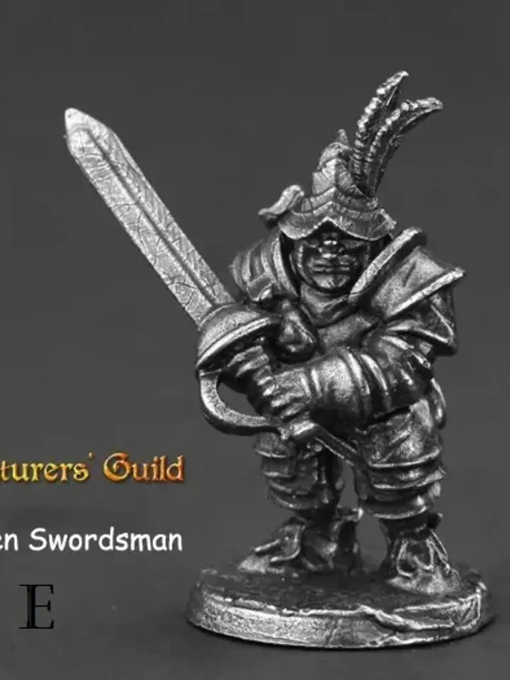 "Adventurer Guild" warriors, copper miniatures 36mm scale, Tabletop Wargaming fantasy miniature figures.